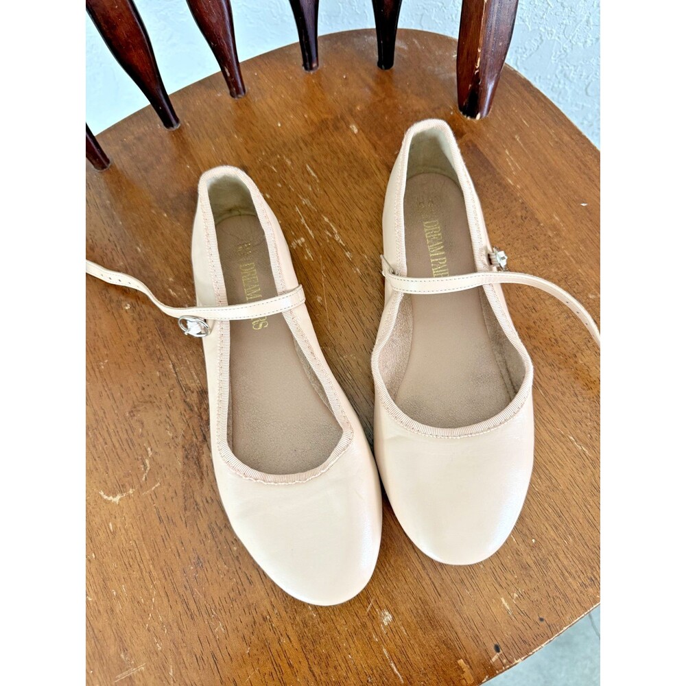 Dream Pairs Nude Mary Jane Ballet Flats Women's Sz 6.5 Faux Leather Adjustable